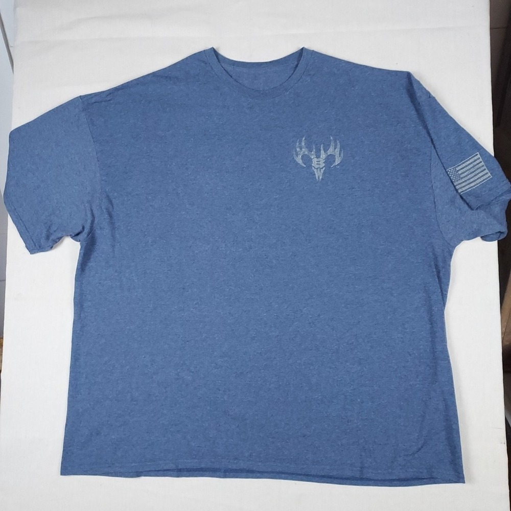 Buck Wear Drop Deer Drink Beer Graphic T Shirt Mens 3XL Blue Hunting USABlue